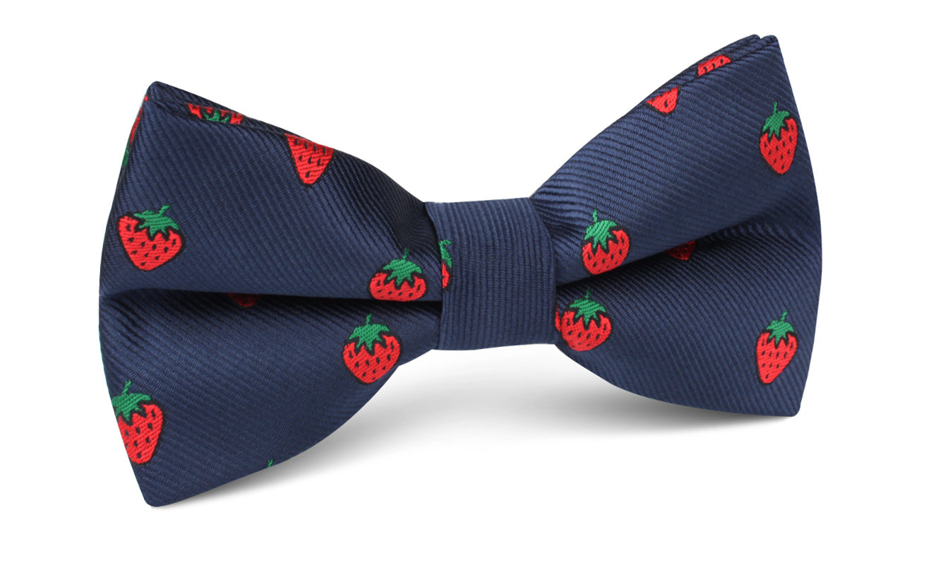 Strawberry Bow Tie | Fruit Print Bowtie | Holiday Pre-Tied Bow Ties AU ...