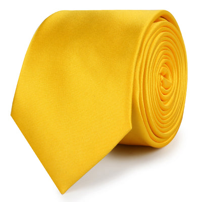 Sunflower Yellow Satin Necktie | Wedding Ties for Men | OTAA