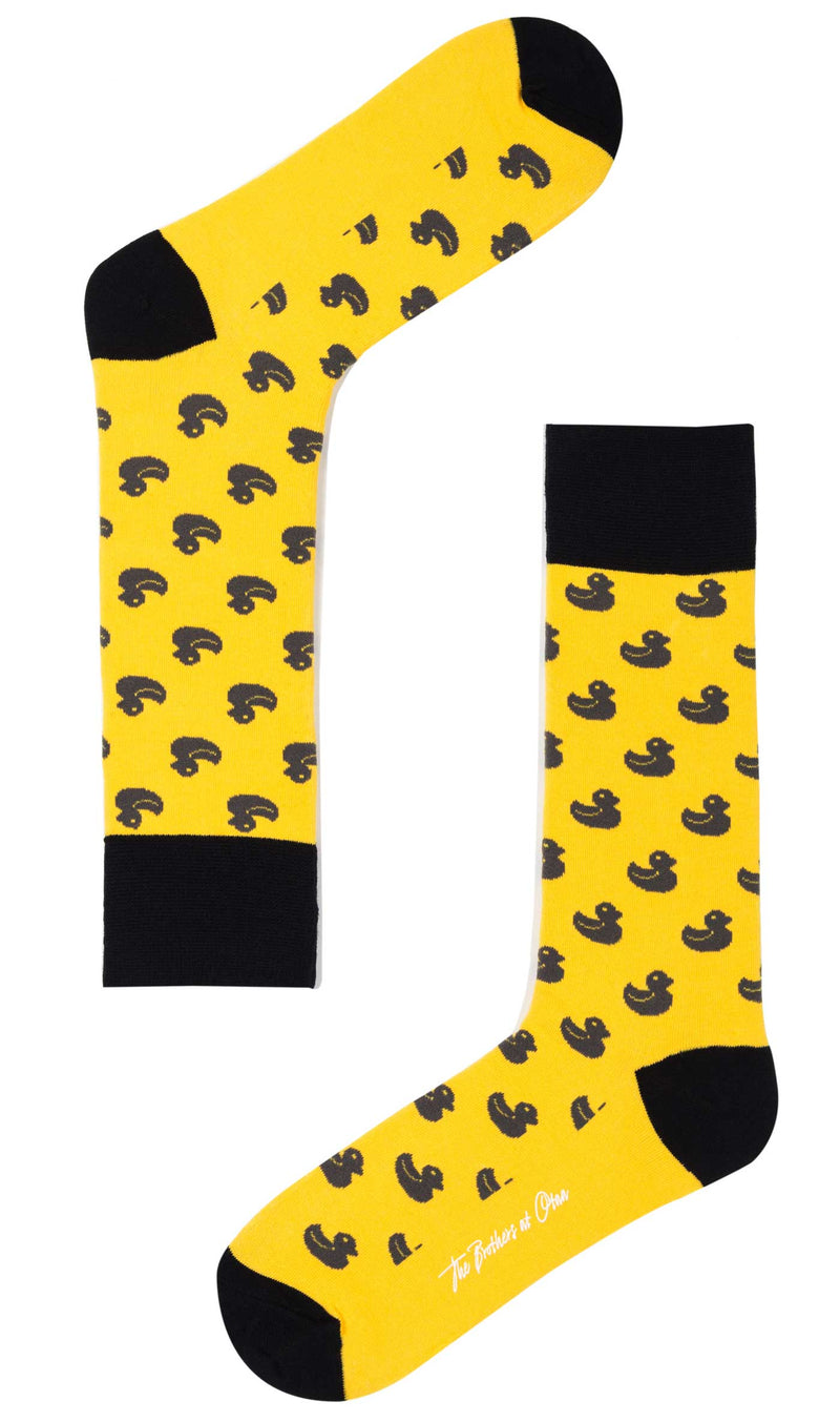 Ugly Ducklings Yellow Socks | Bird Animal Men's Happy Funny Crew Socks ...