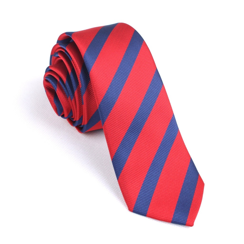 Red and Navy Blue Diagonal - Skinny Tie | Men Ties | Australia | OTAA