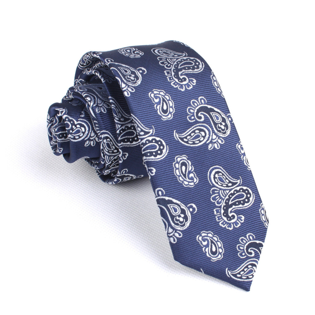 Paisley Navy Blue - Skinny Tie | Men Ties | Australia | OTAA