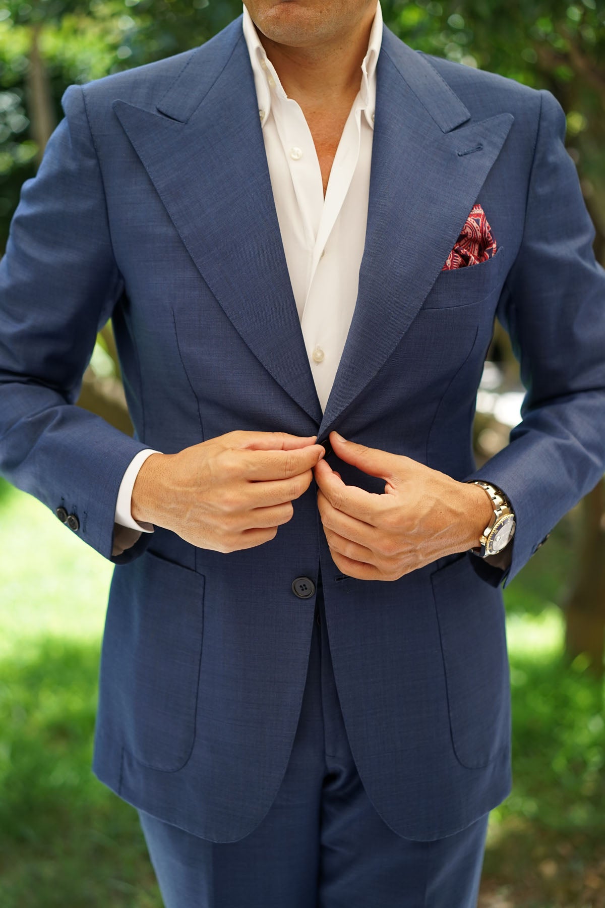 Paisley Red Pocket Square | Men Suit Handkerchief | Australia | OTAA