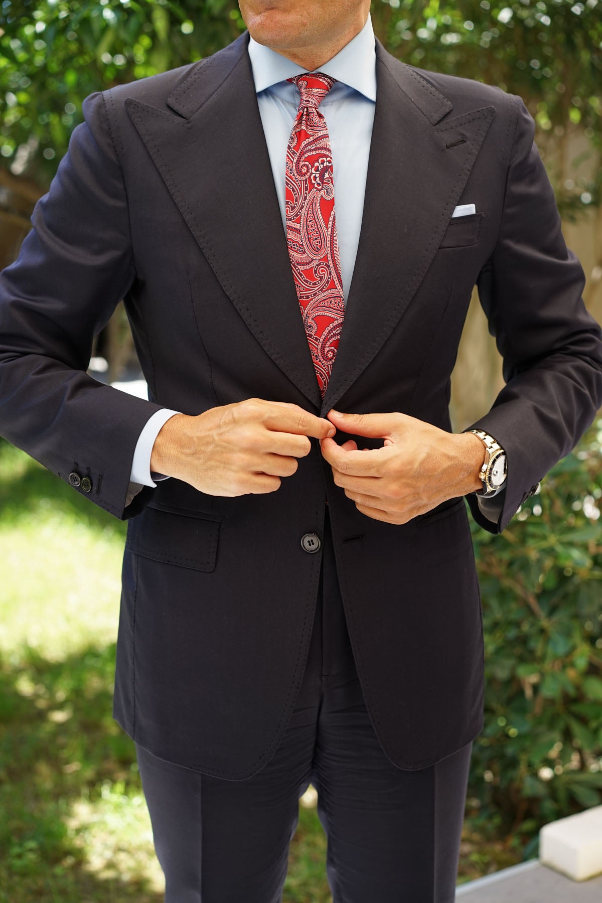 Paisley Red - Skinny Tie | Luxury Slim Ties | Designer Narrow Necktie ...