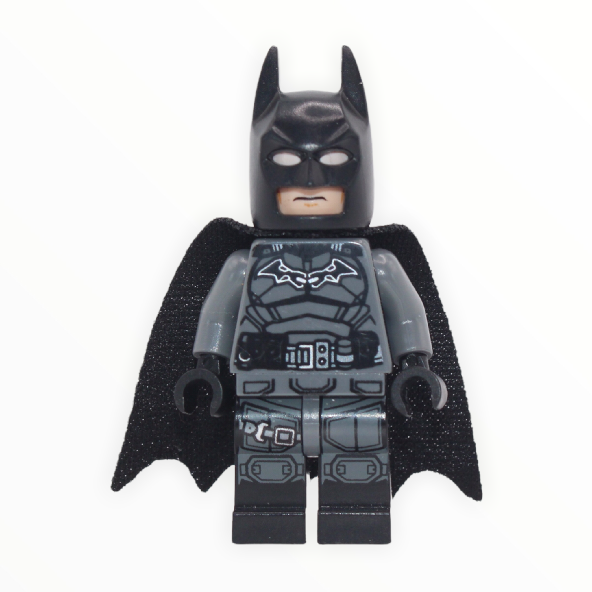 Batman (dark bluish gray suit, one-hole cape, black hands, black boots