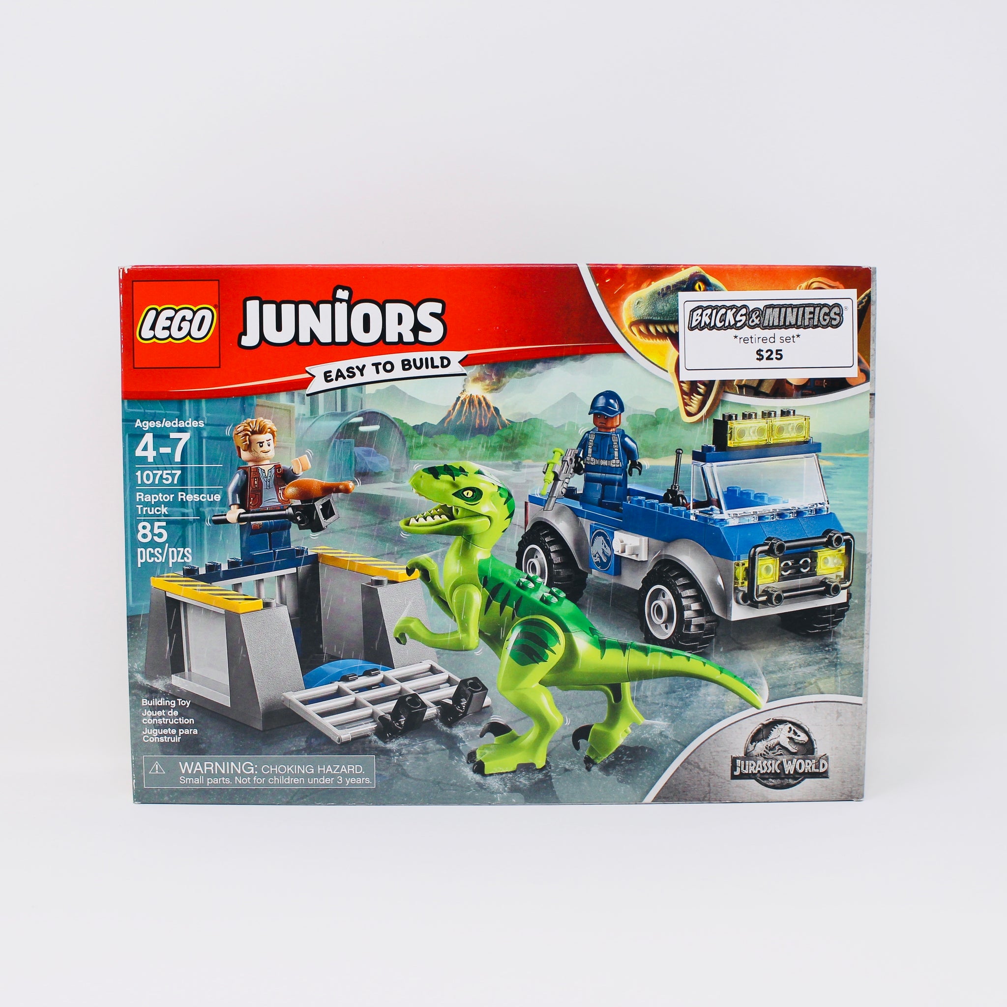 lego juniors raptor rescue truck set 10757