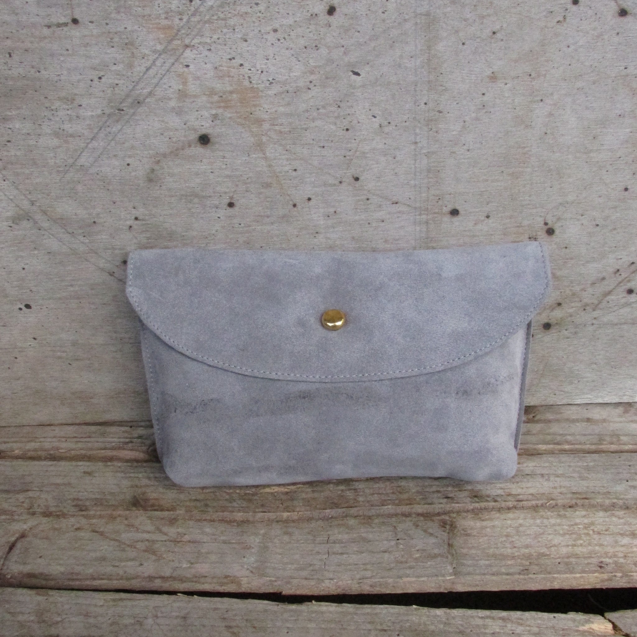 light grey suede bag