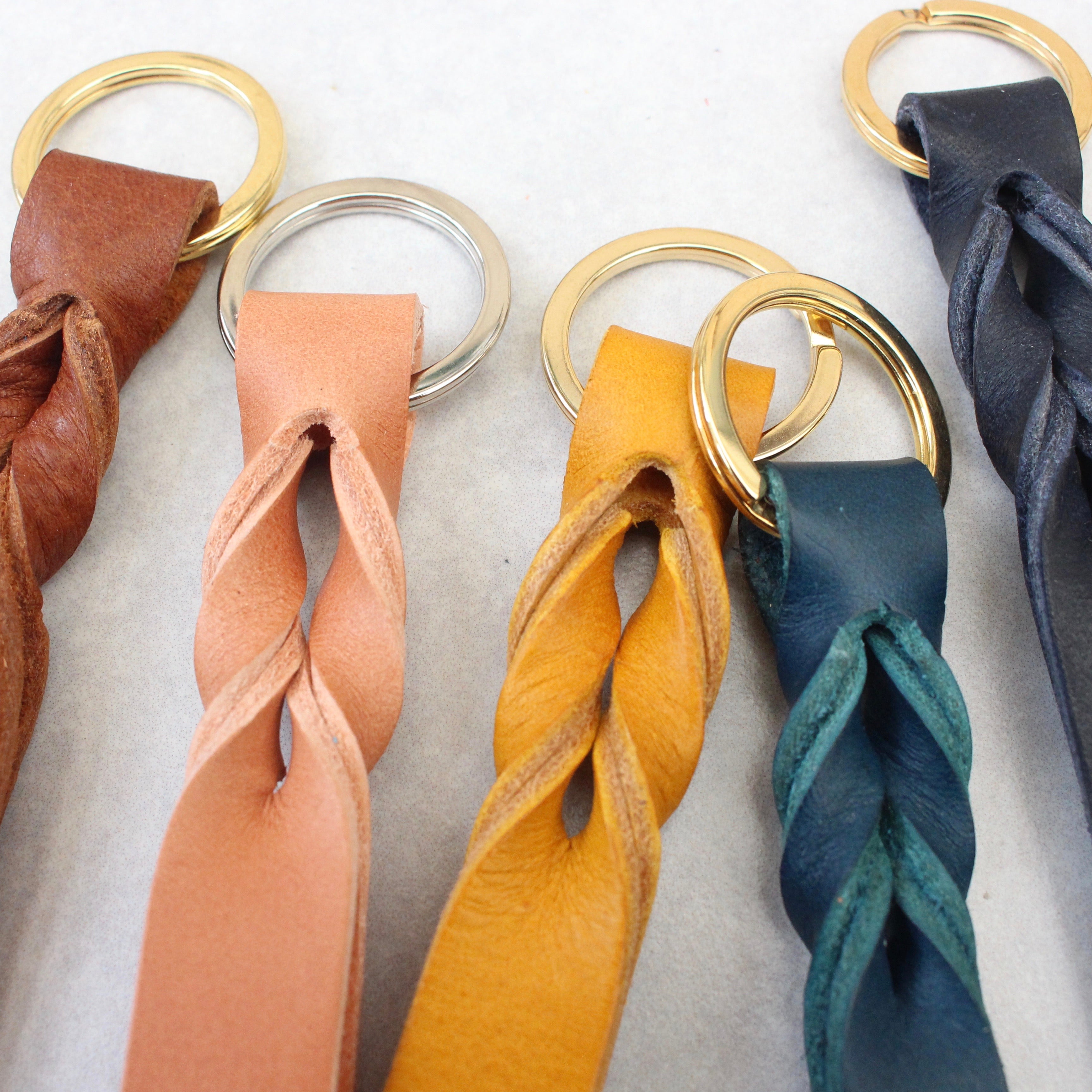 Handmade Twist Leather Keyring - Various Colours – Miller and Jeeves