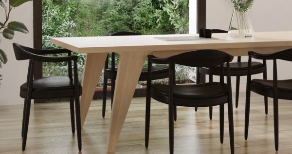 medley home wood table black chairs