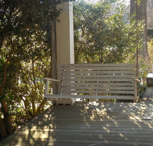 wood porch swing