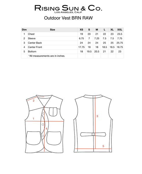 Outdoor Vest-BRN RAW