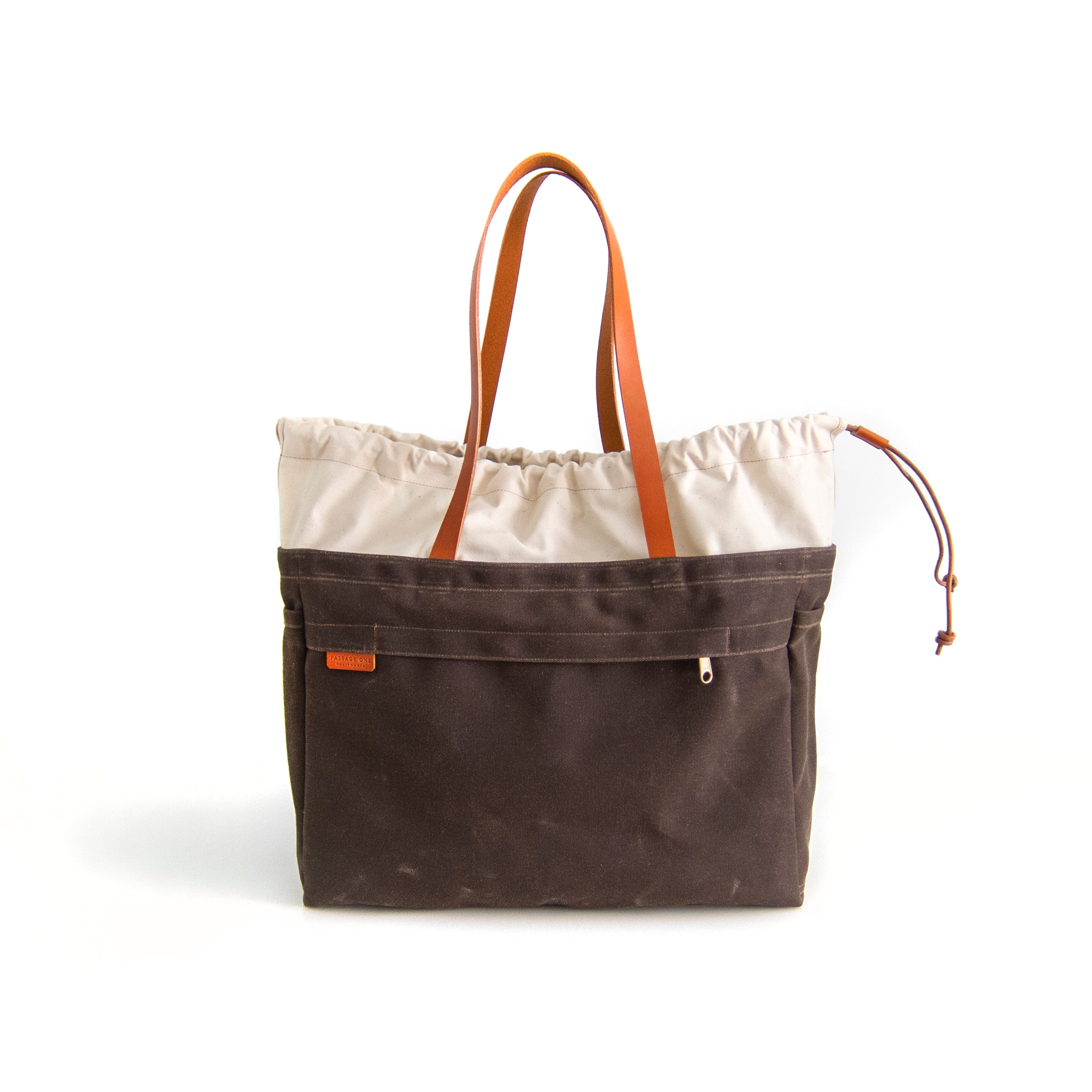 Cabo Tote Bag - Natural + Dark Brown Waxed – Passage One