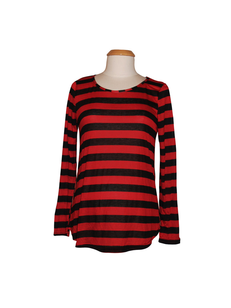 red black striped long sleeve