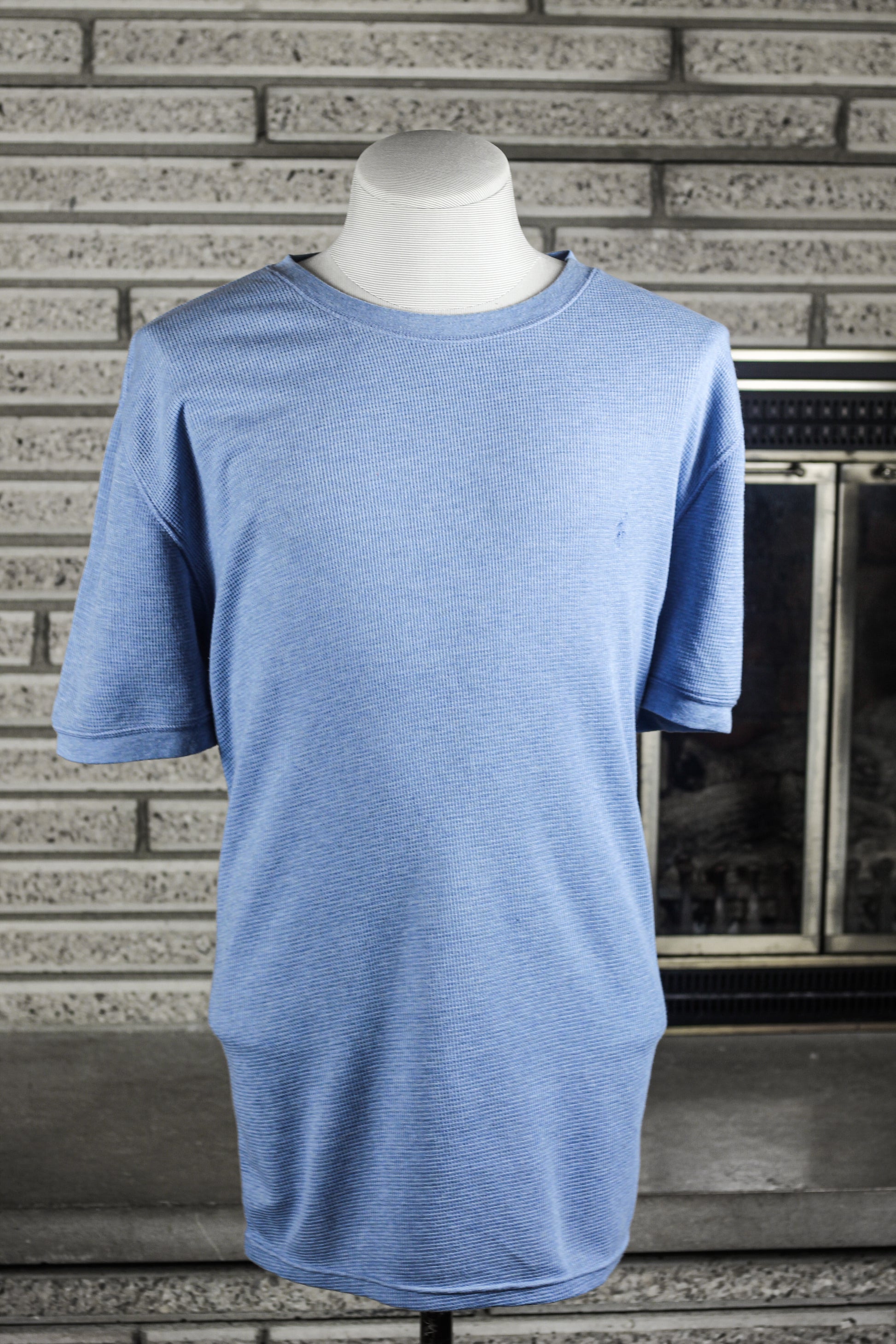 Polo Ralph Lauren Men's Blue Waffle-knit Thermal Crew-neck T-shirt – Sons  of SPPhillips