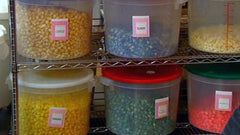 Some of the many flavors of popcorn available at Poppington's Popcorn. (Aug. 1, 2012/FOX Carolina)