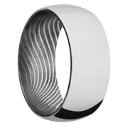 Ring with Flattwist Damascus Steel Sleeve