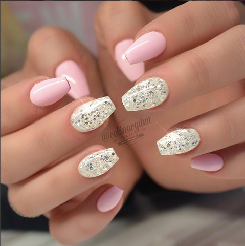 Big Diamond Glitter Gel & Pastel Pink UV Gel Paint - Light Elegance