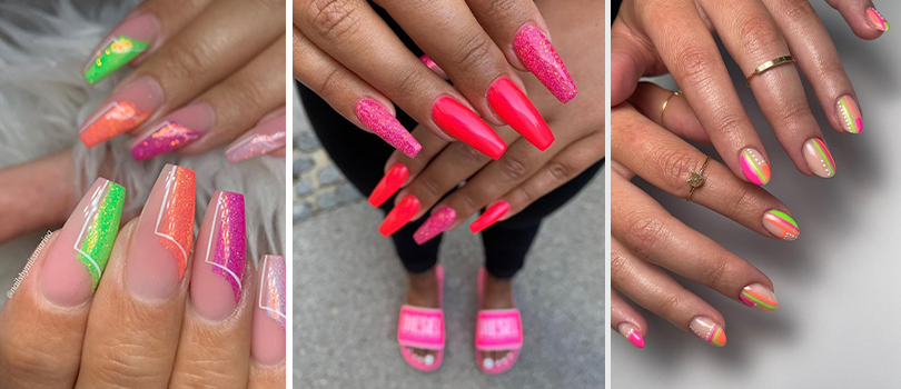 neon nails | bright nails | summer nails | gel nails