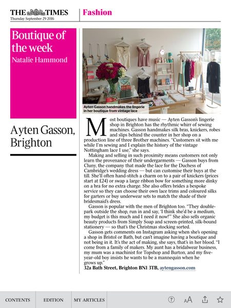 The Times Boutique Of The Week