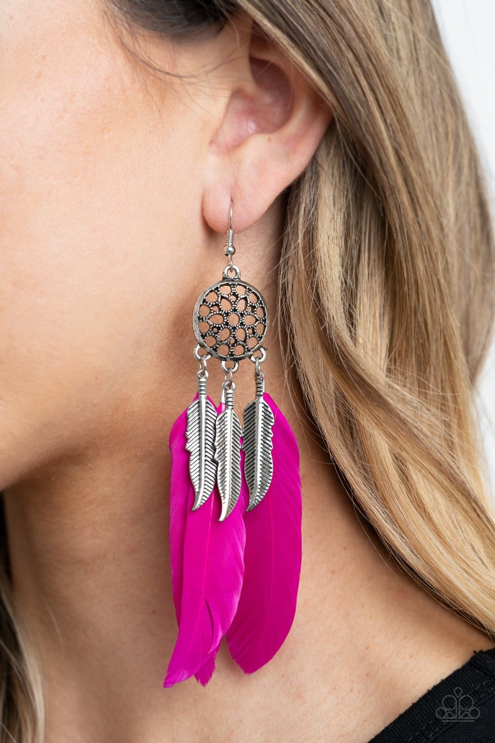 Stone and Feather Drop Earrings – Bling Box