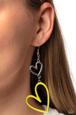 Falling In Love Multi Red and Pink Heart Jacket Earrings - Paparazzi  Accessories