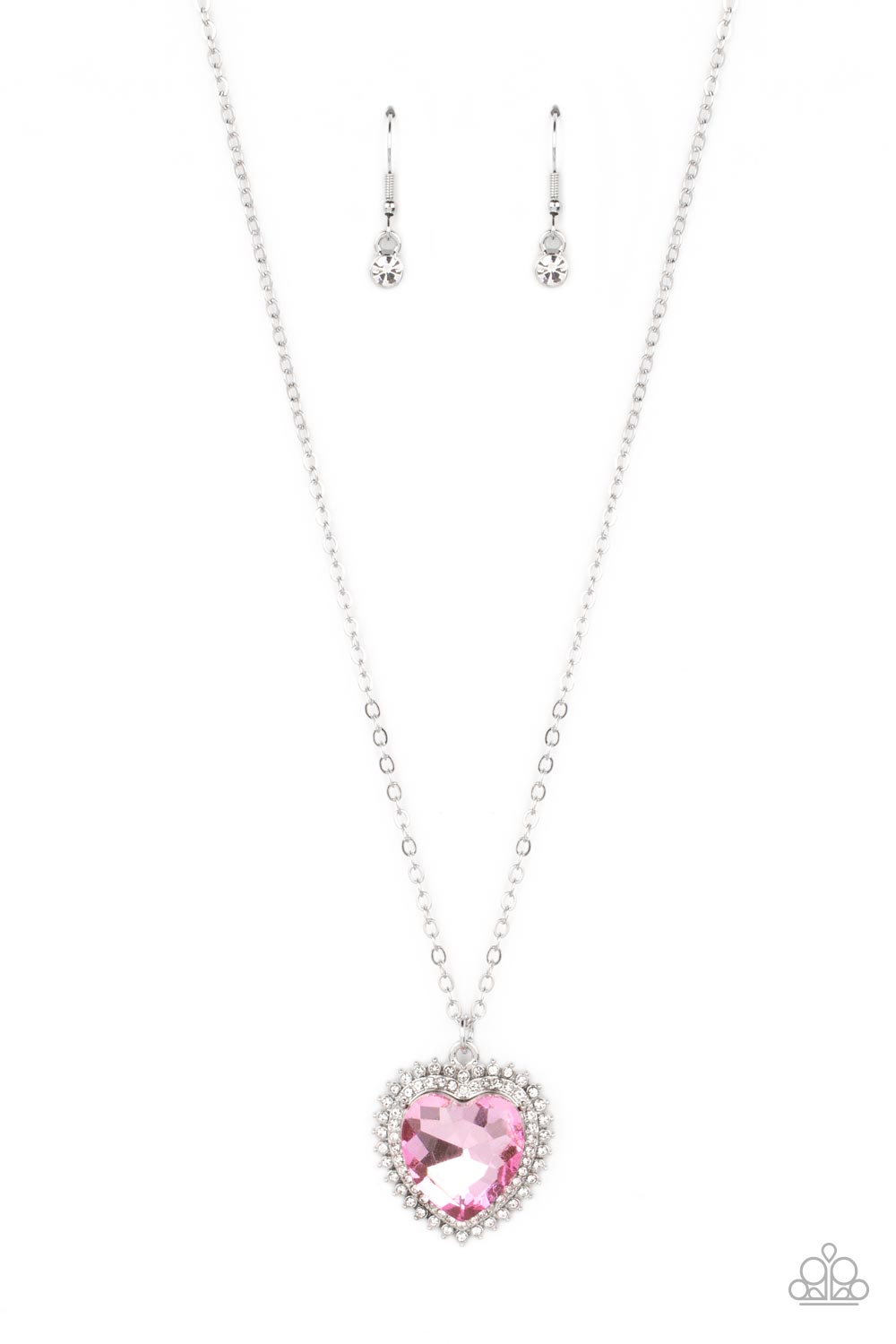 one heart pink necklace paparazzi