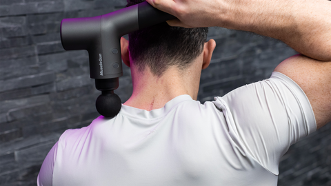 Using a muscle massage gun for frozen shoulder