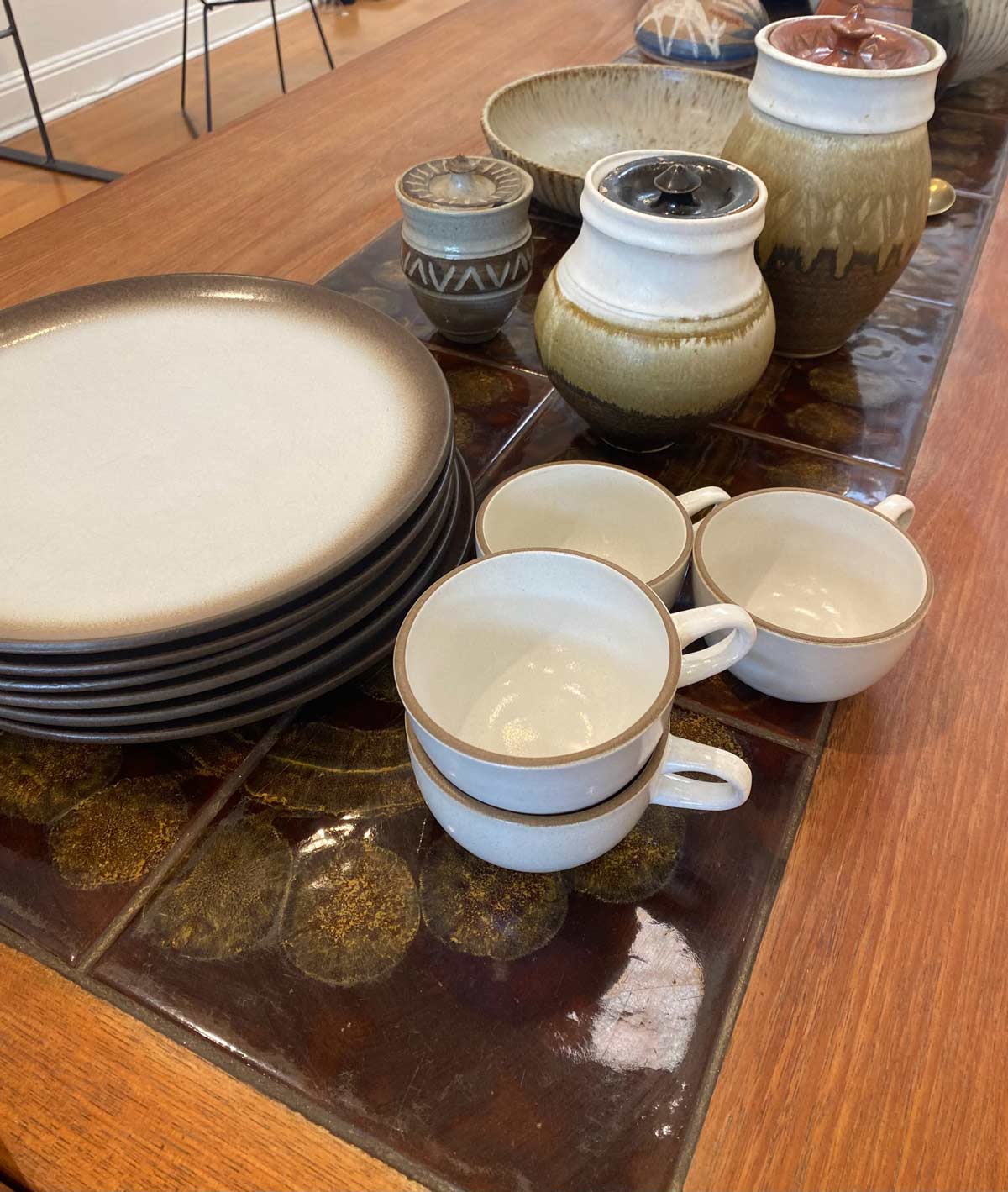 vintage heath ceramics pieces in the jess brown shop