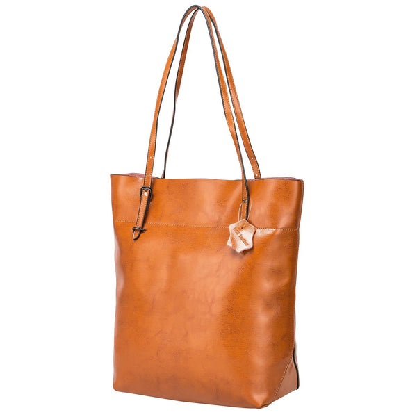 Women's Large Vintage Genuine Leather Tote Shoulder Bag