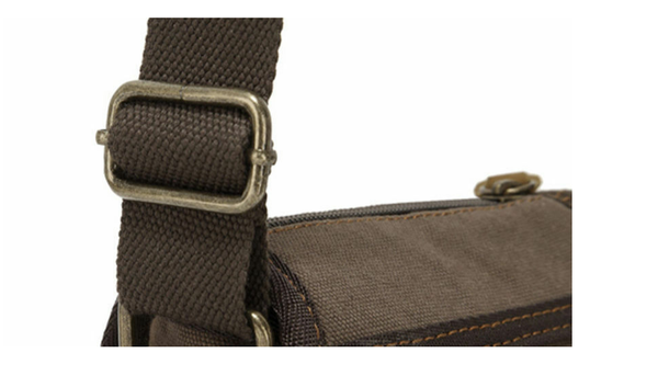 Canvas Leather Cross-Body Military Sling Hiking Messenger Shoulder Bag