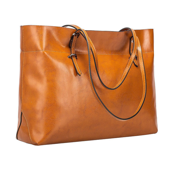 Women's Vintage Genuine Leather Tote Shoulder Bag Handbag