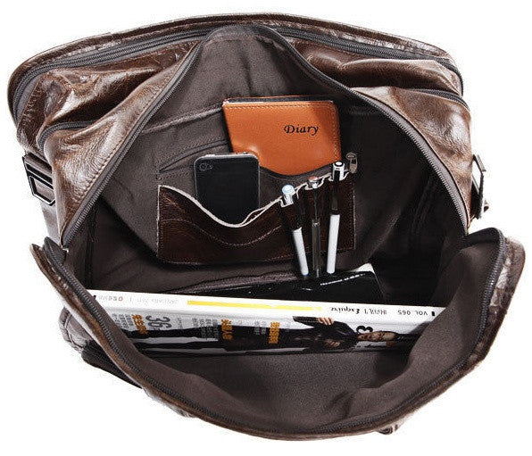 Dark Cofee Large Leather Briefcase for Just $189.00