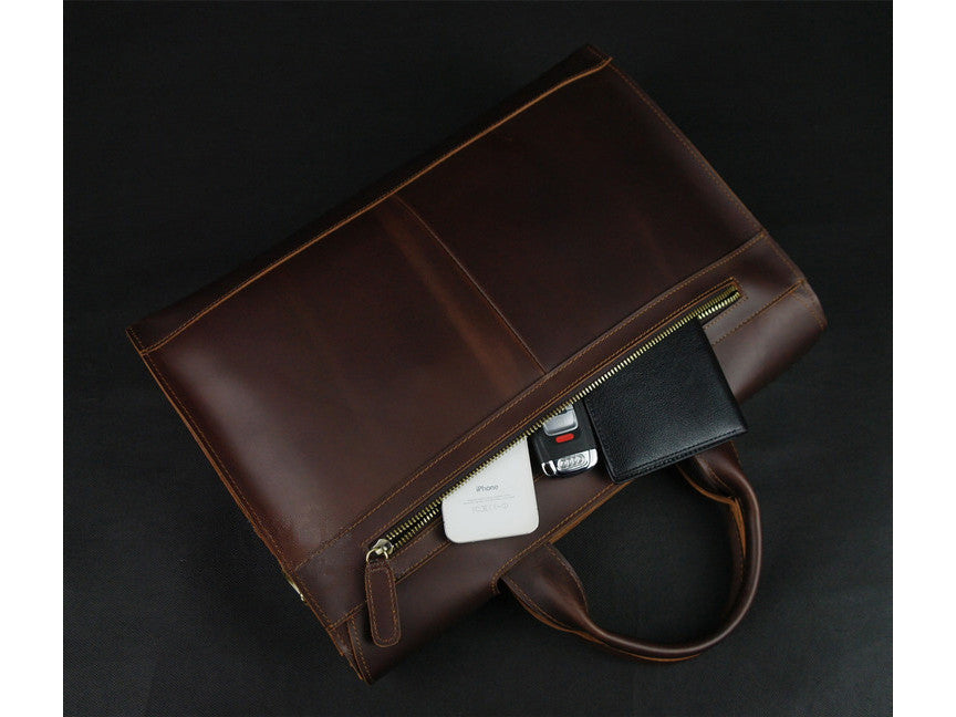 Large Leather Satchel Selvaggio