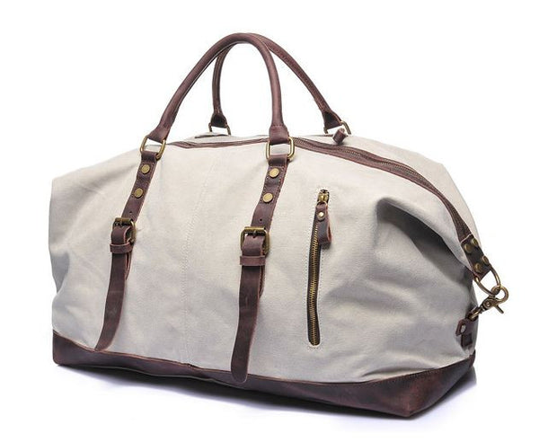 Men's Durable Canvas Duffel Bag Travel Weekender