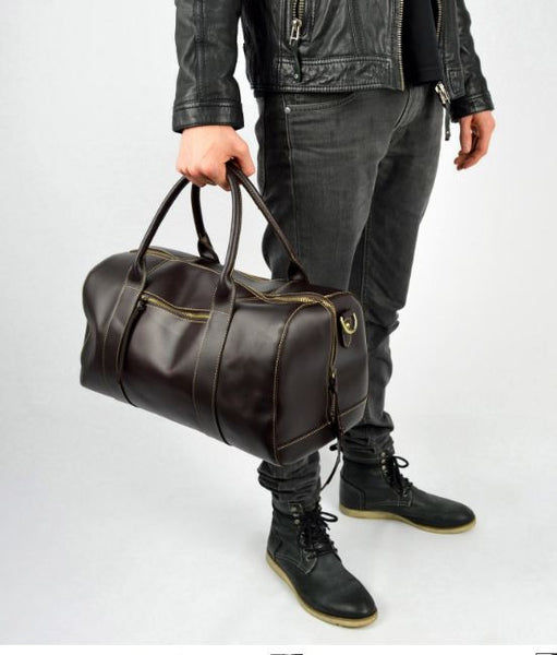 weekend leather bag mens