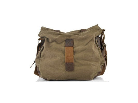 17 Laptop Army Green Leather & Canvas Messenger Bag – serbags