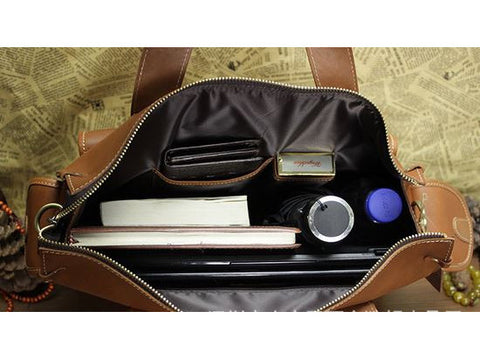 Selvaggio Multi Pocket Genuine Leather Satchel Bag Briefcase