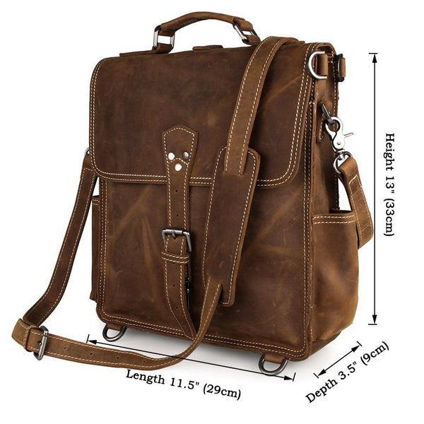 Slim Leather Satchel & Backpack