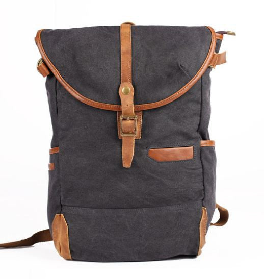 Laptop Premium Canvas Leather Backpack | Serbags