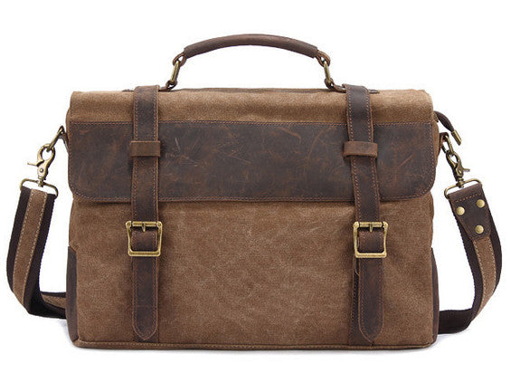 Remix Leather-Trimmed Cotton-Canvas Messenger Bag