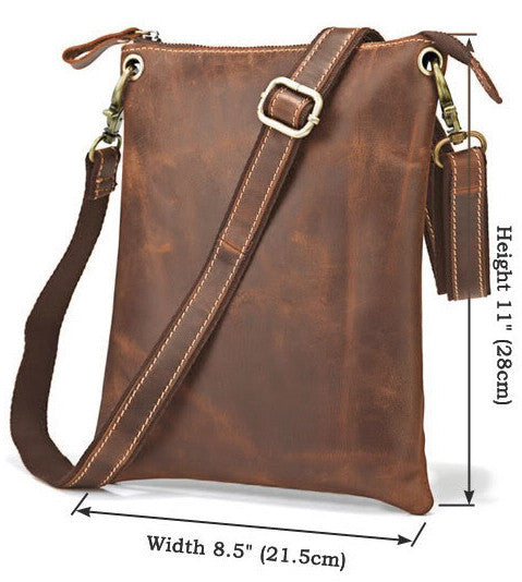 Women Retro Light Brown Notebook Leather Case with Removable Shoulder Strap