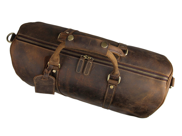 Genuine Leather Rolling Wheeled Trolley / Duffle Bag