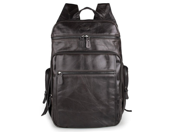 Large Hiking Travel Genuine Leather Backpack