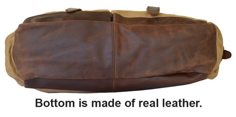 Leather & Waxed Canvas Classic Staff Golf Bag- Brush Brown with Natural  Leather