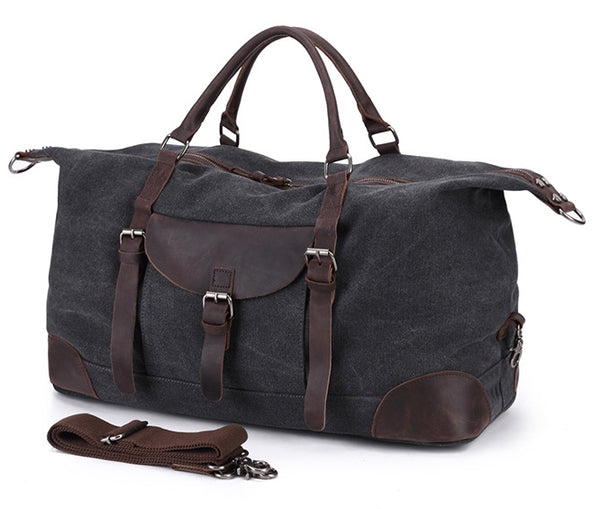 Travel Canvas Leather Duffle with Thick Leather Handles