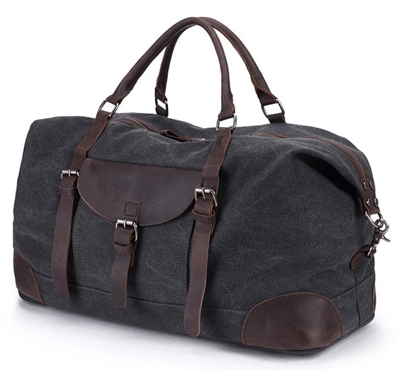 Canvas Leather Men Travel Bags Carry on Luggage Bags Men Duffel Tote Large  Bag
