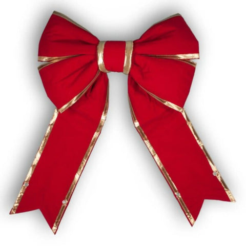 Red Velvet Bow with Gold Trim 36