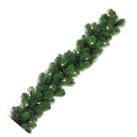 9'x14 Mixed Rosemary Emerald Pine Artificial Garland Clear LED