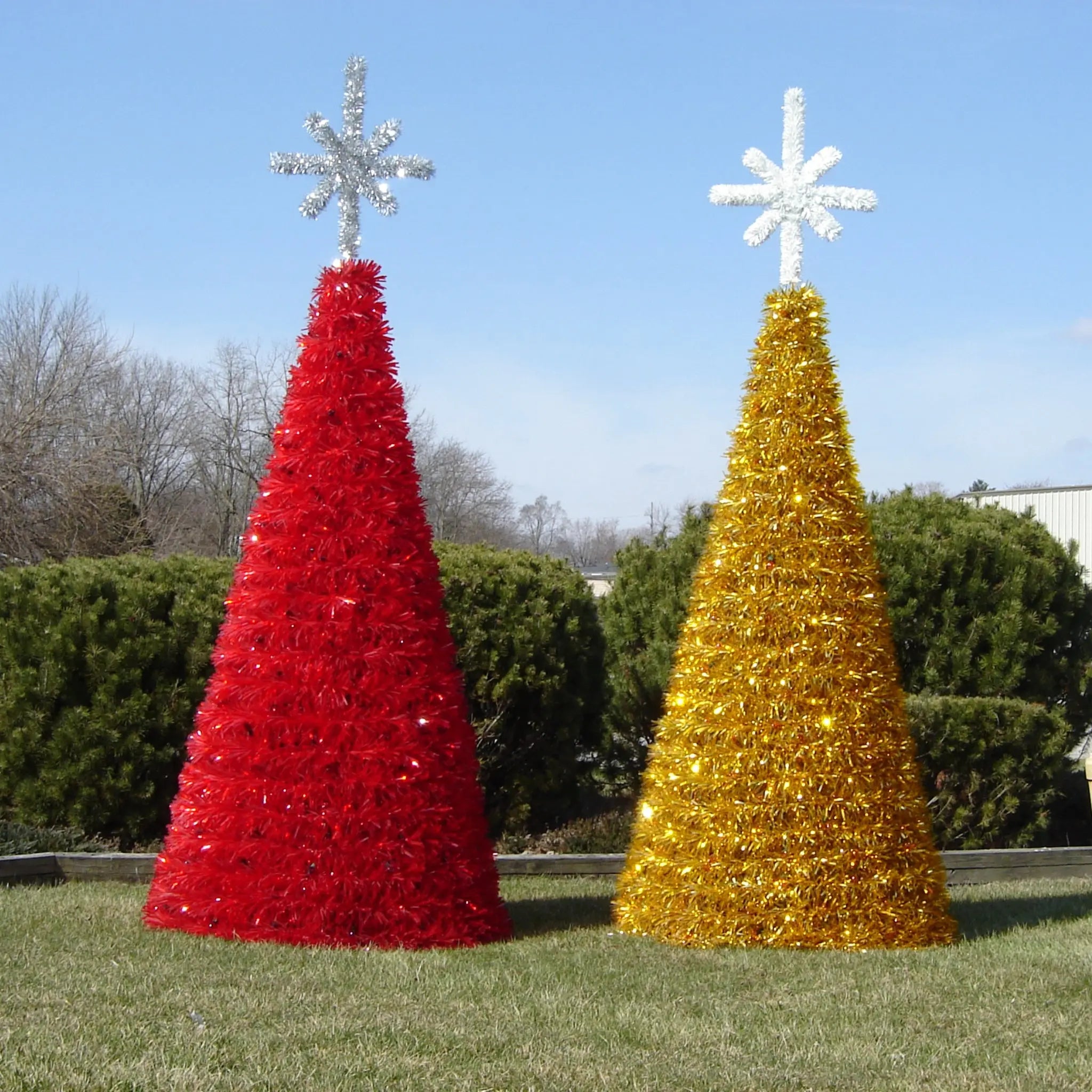 Garland Tree with Lights Commercial Outdoor Christmas Tree