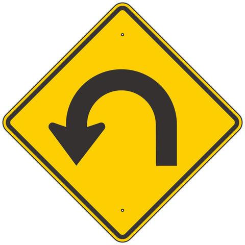 W1-10AL Curve Left Arrow & Crossroad Sign 36