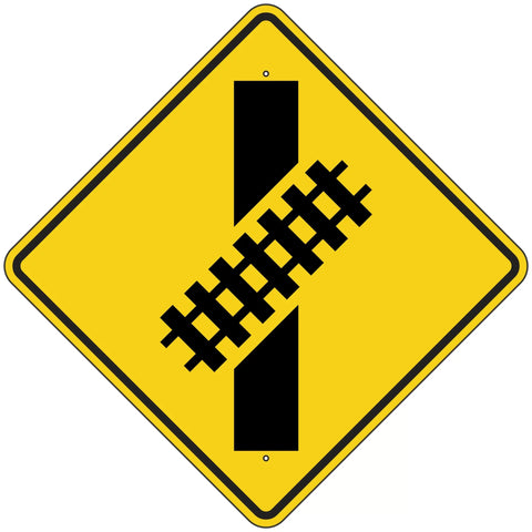 W10-3 Parallel Railroad Crossing (side road) Sign